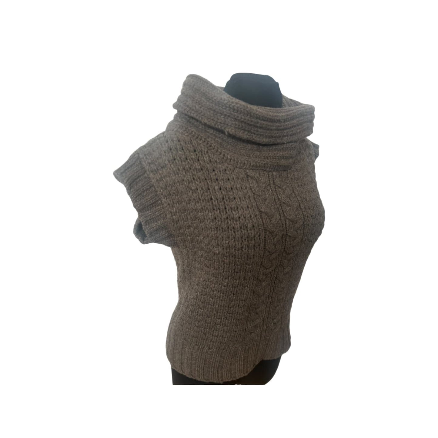 Tatum Strickpullover Damen Gr M Braun Schurwolle Zopfmuster Warm Winter