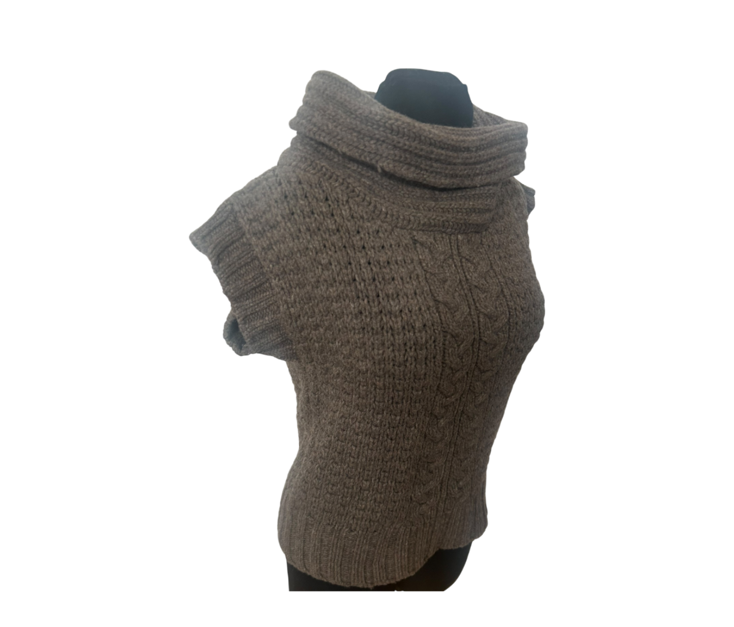 Tatum Strickpullover Damen Gr M Braun Schurwolle Zopfmuster Warm Winter