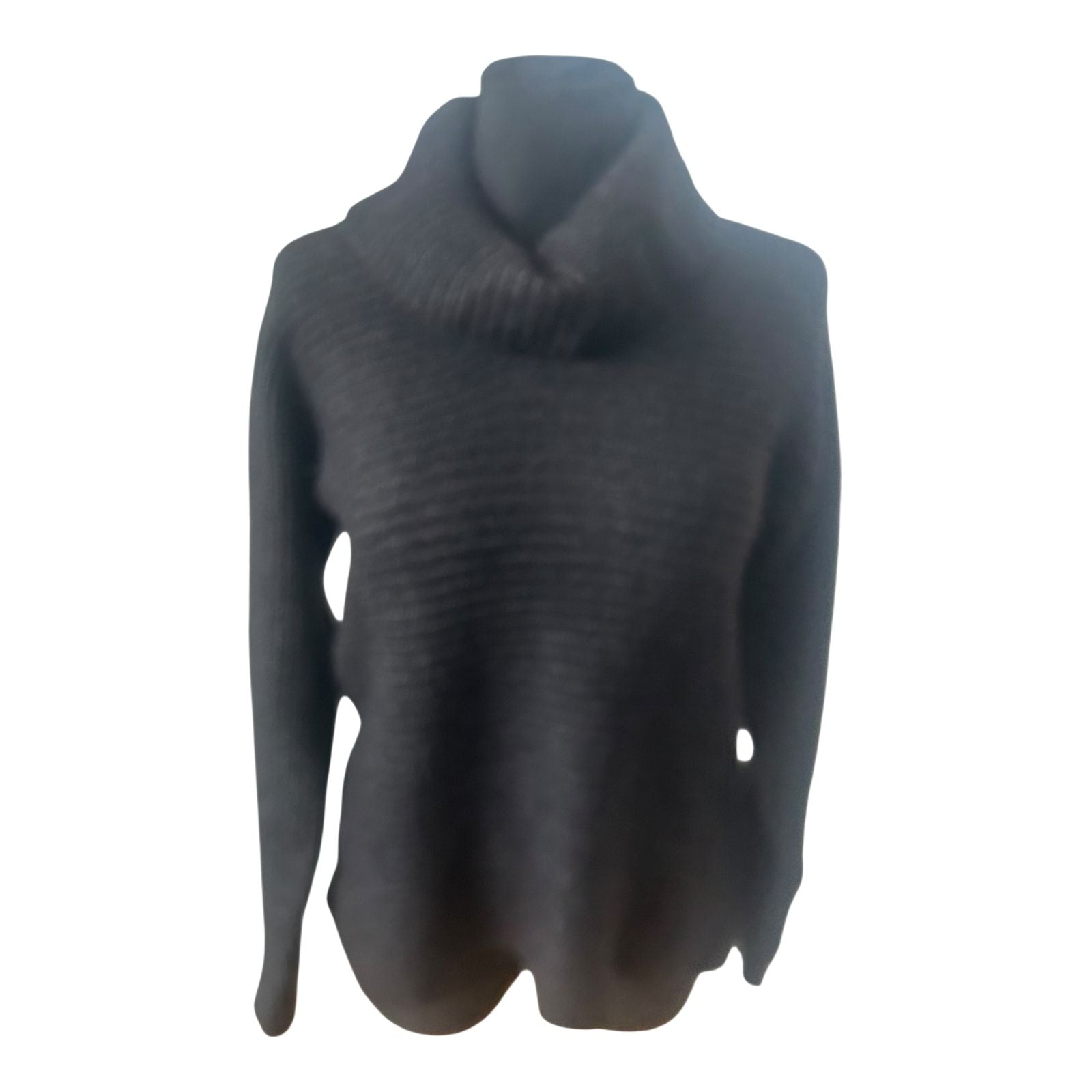 Damen Strickpullover Gr L Alpaka Wollmix Grau Rollkragen Winter Elegant