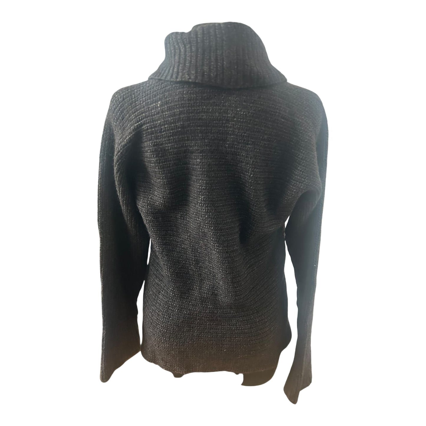 Damen Strickpullover Gr L Alpaka Wollmix Grau Rollkragen Winter Elegant