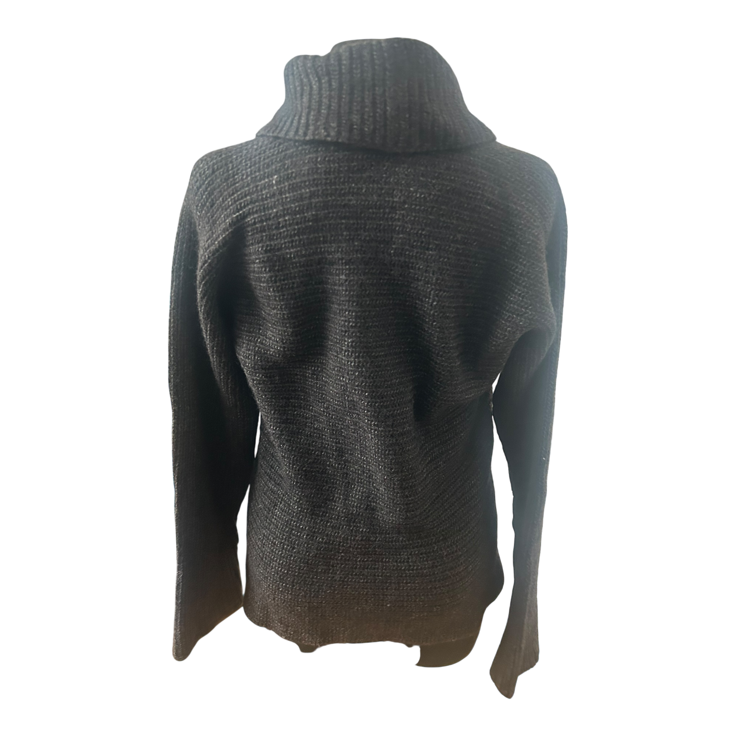 Damen Strickpullover Gr L Alpaka Wollmix Grau Rollkragen Winter Elegant