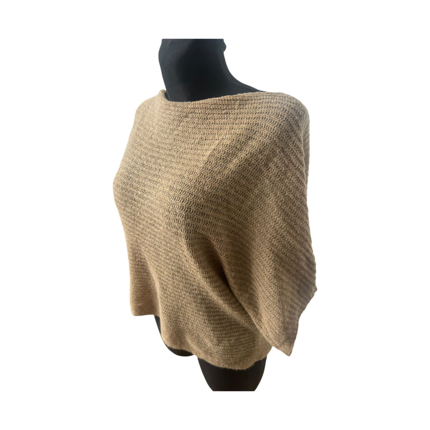 Benetton Pullover Damen Strickpullover Gr S Beige Fledermausärmel Schurwolle