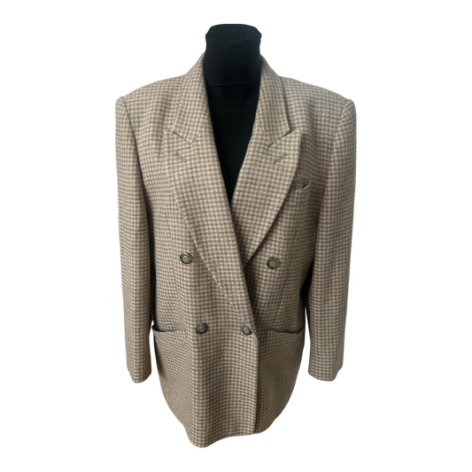 Madeleine Blazer Damen Gr 42 Vintage Schurwolle Alpaka Rose Grau Elegant