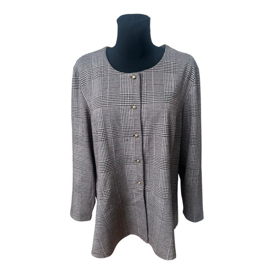 Second Hand Liebe Blazer Damen Gr 50 Braun Rosa Kariert Goldknöpfe Elegant