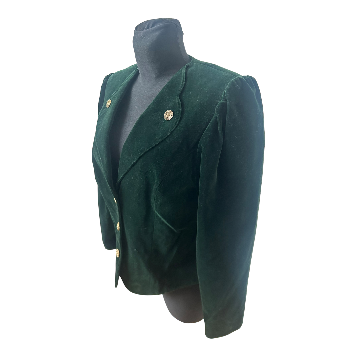 Vintage Blazer Damen Gr 38 Samt Dunkelgrün Goldknöpfe Elegant Klassisch