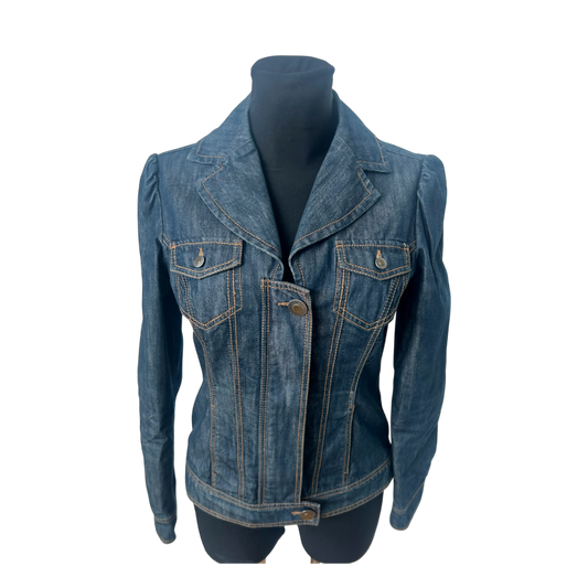 Second Hand Liebe Jeansjacke Damen Gr S Blau Baumwolle Tailliert Klassisch