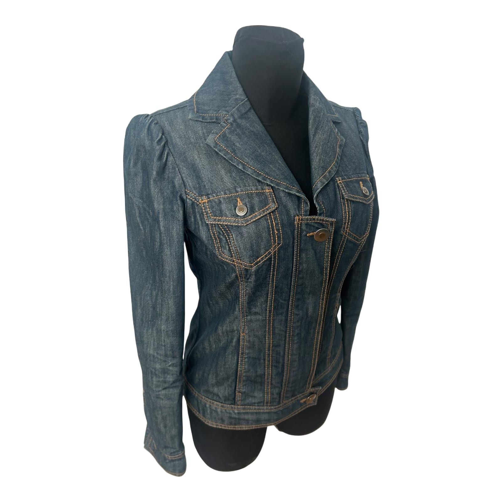 Second Hand Liebe Jeansjacke Damen Gr S Blau Baumwolle Tailliert Klassisch