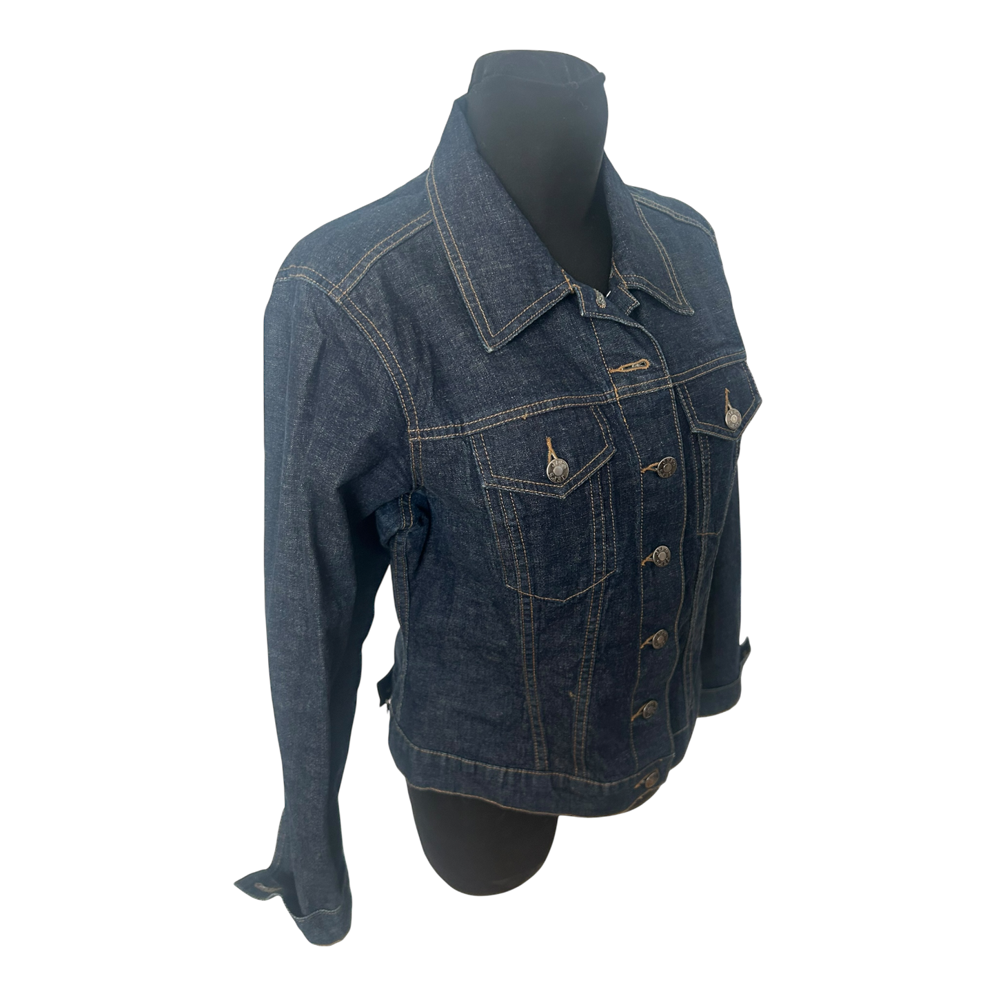 Jeps Jeansjacke Damen L Blau Denim Baumwolle Stretch Klassisch Zeitlos