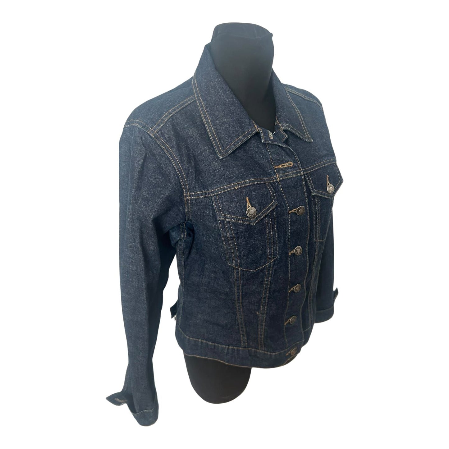Jeps Jeansjacke Damen L Blau Denim Baumwolle Stretch Klassisch Zeitlos