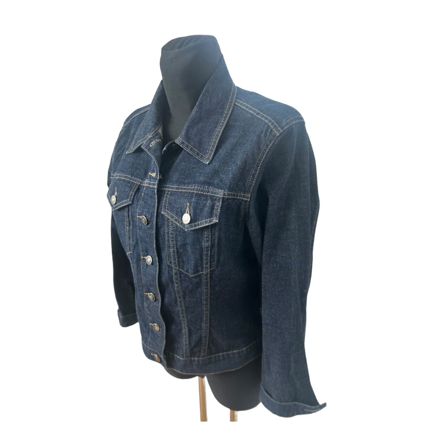 Jeps Jeansjacke Damen L Blau Denim Baumwolle Stretch Klassisch Zeitlos