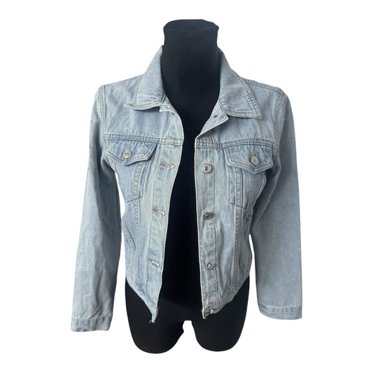 Jeansjacke Damen Gr S Hellblau Tupfenstruktur Baumwollmix Klassisch Kurz