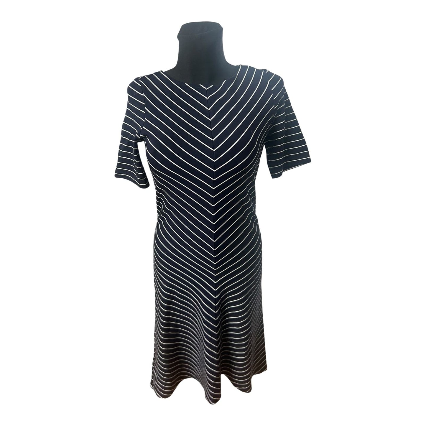 Bonita Damen Kleid Gr S Dunkelblau Weiß Gestreift Viskose Stretch Elegant