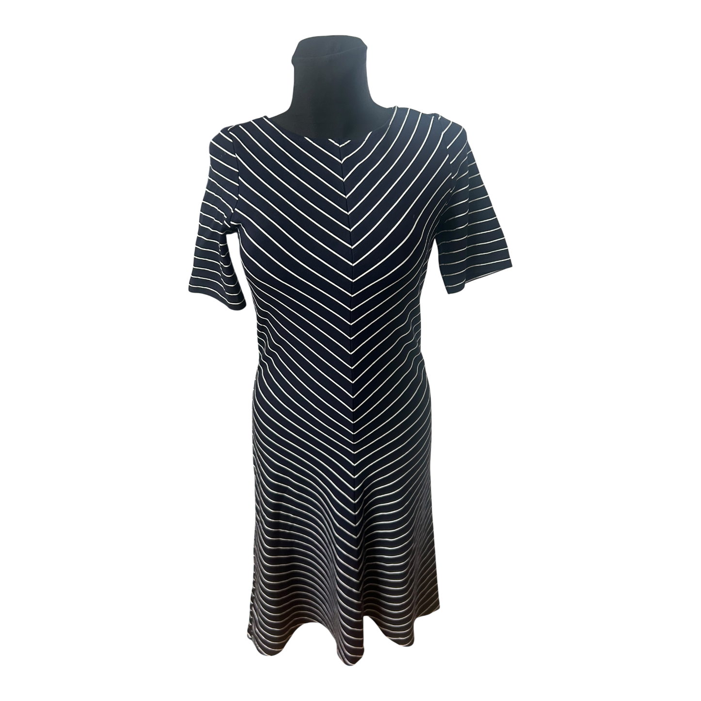 Bonita Damen Kleid Gr S Dunkelblau Weiß Gestreift Viskose Stretch Elegant