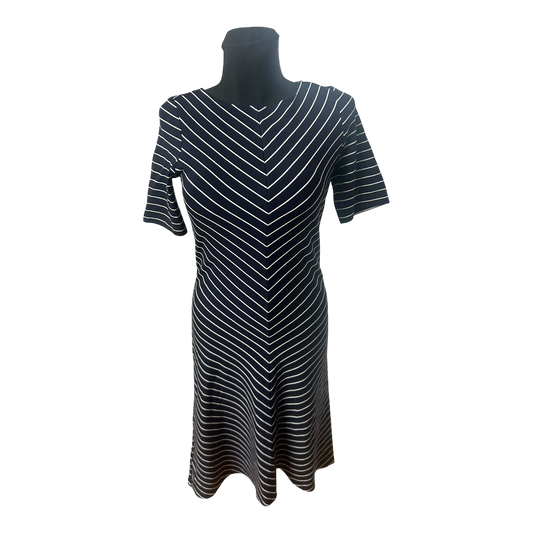 Bonita Damen Kleid Gr S Dunkelblau Weiß Gestreift Viskose Stretch Elegant