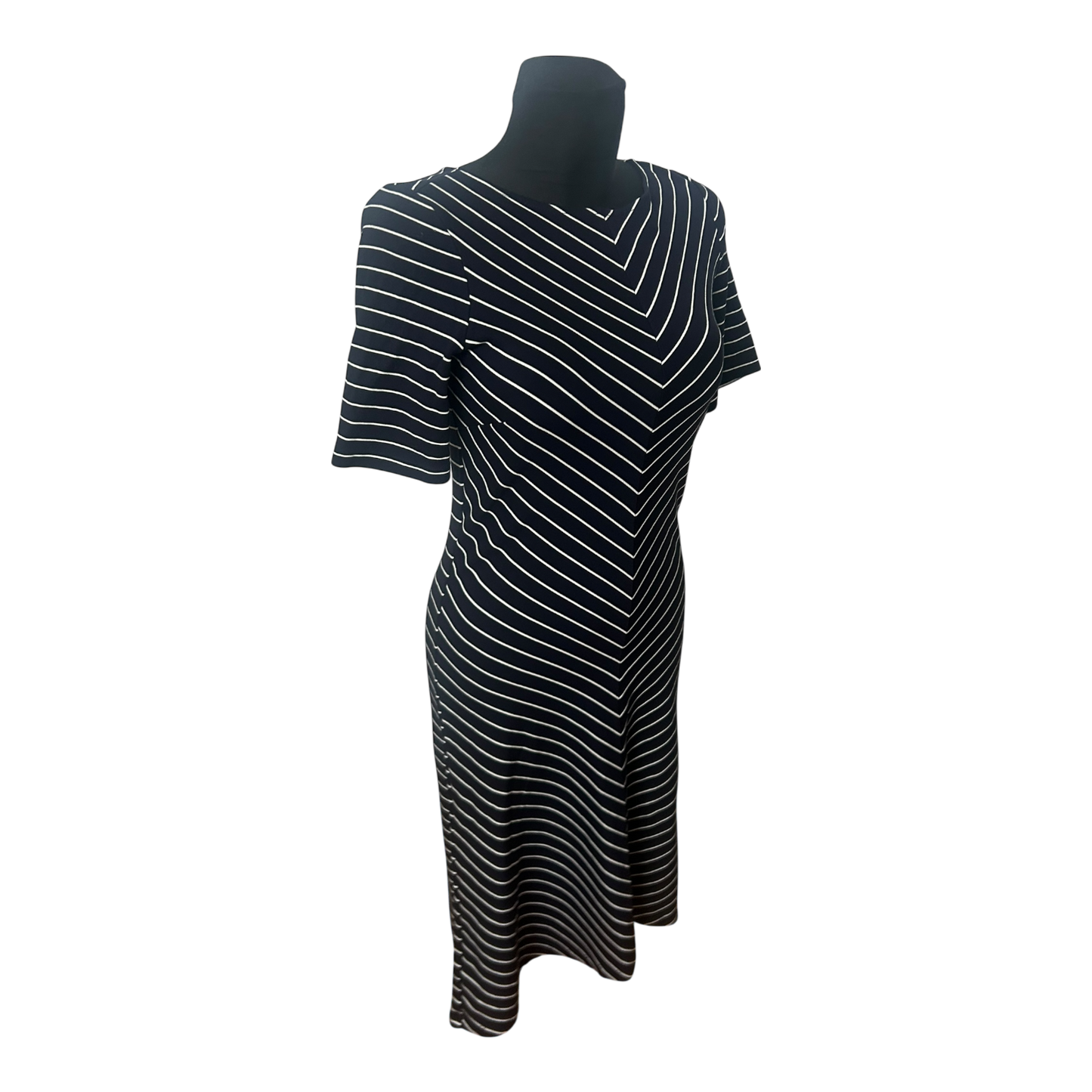 Bonita Damen Kleid Gr S Dunkelblau Weiß Gestreift Viskose Stretch Elegant