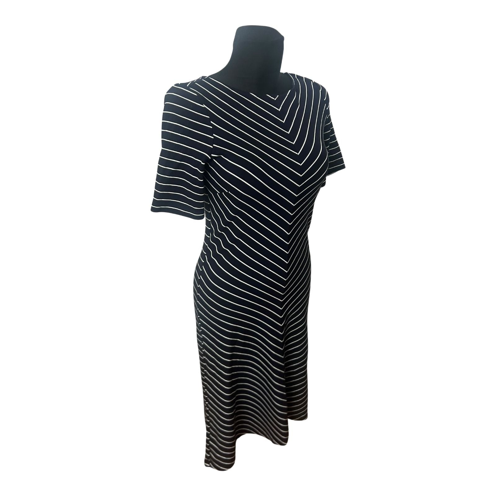 Bonita Damen Kleid Gr S Dunkelblau Weiß Gestreift Viskose Stretch Elegant