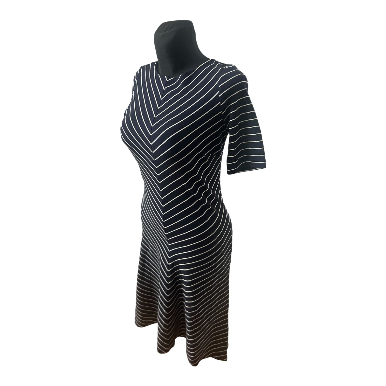Bonita Damen Kleid Gr S Dunkelblau Weiß Gestreift Viskose Stretch Elegant