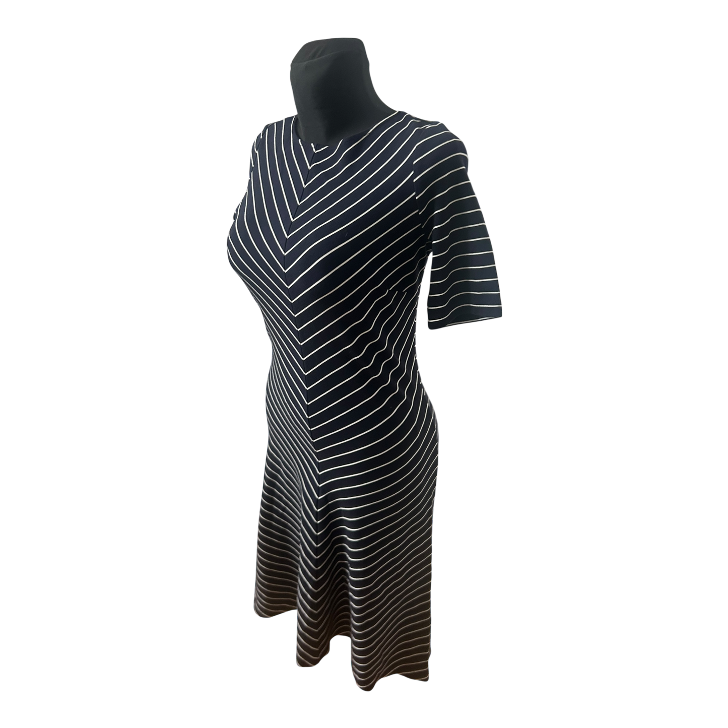 Bonita Damen Kleid Gr S Dunkelblau Weiß Gestreift Viskose Stretch Elegant