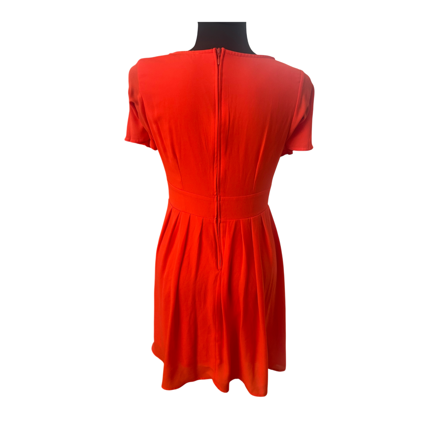 Orsay Damen Kleid Gr 36 Orange Wickeloptik Kurzarm Sommer Elegant