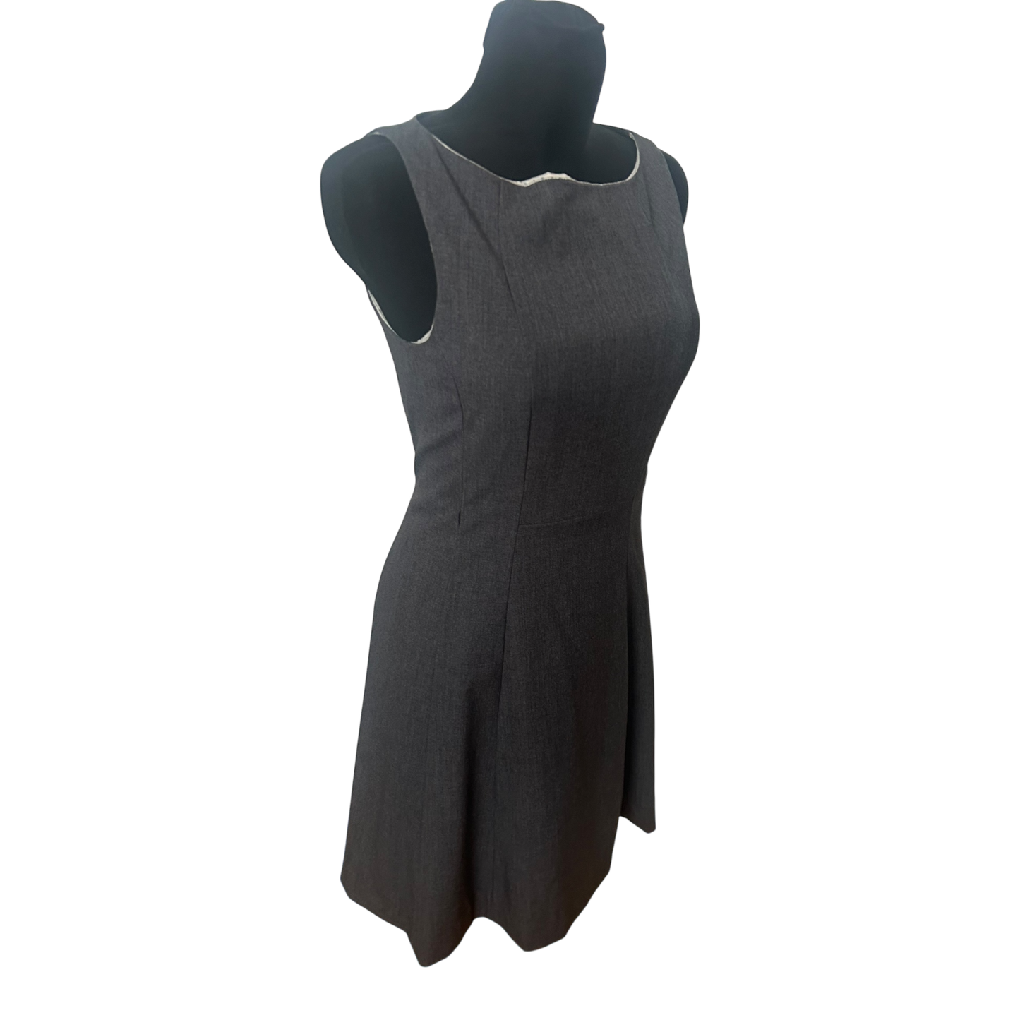 H&M Damenkleid Grau Ärmellos Elegant Business Reißverschluss Klassisch