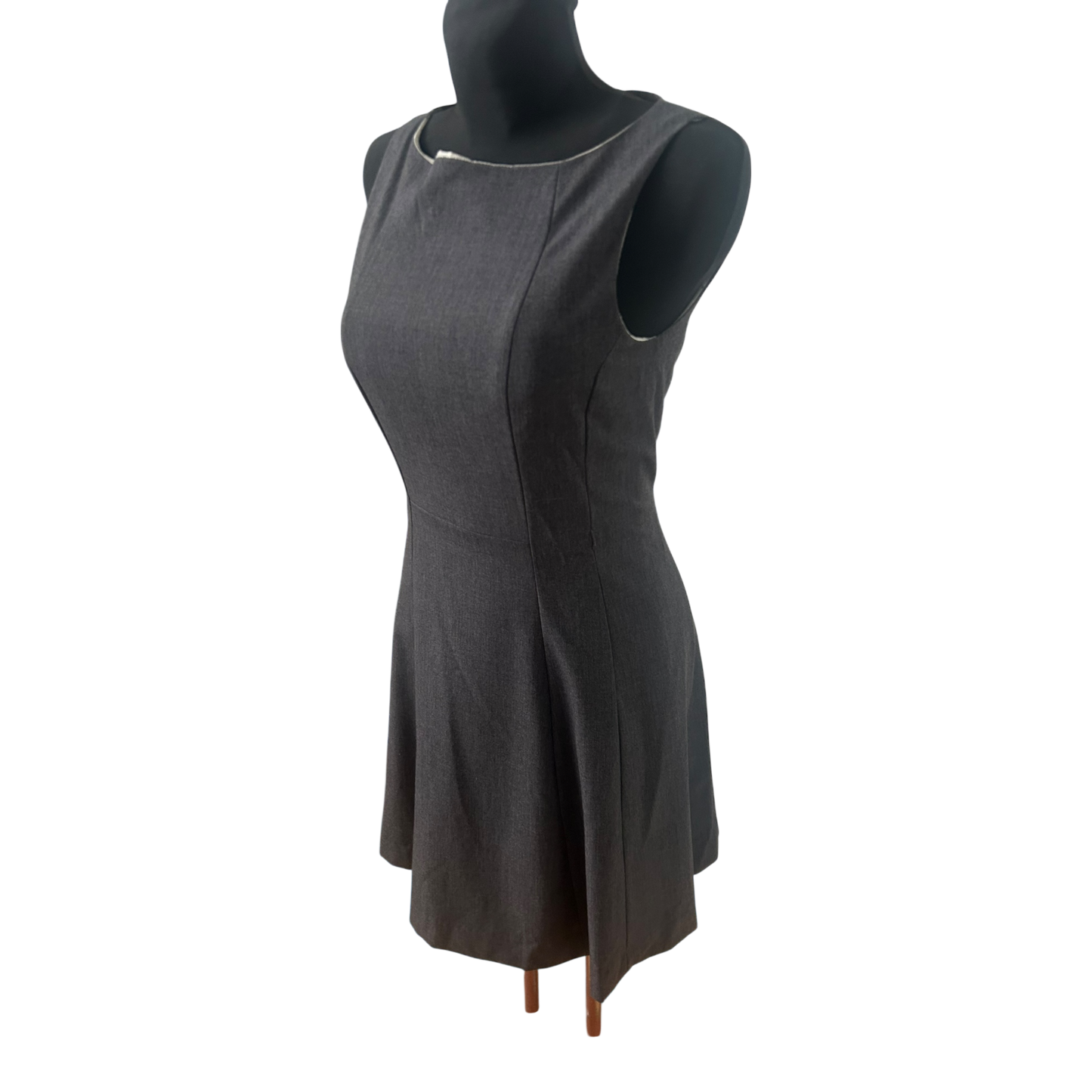 H&M Damenkleid Grau Ärmellos Elegant Business Reißverschluss Klassisch