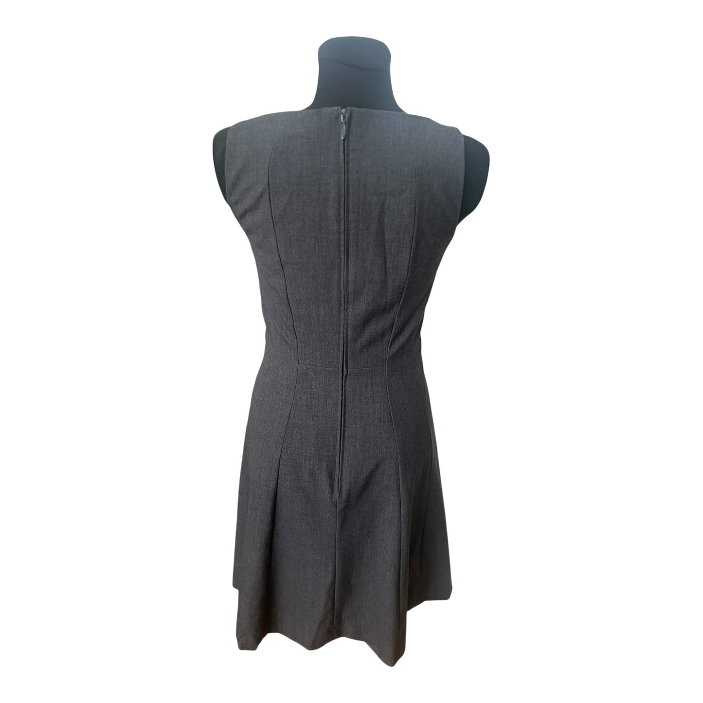 H&M Damenkleid Grau Ärmellos Elegant Business Reißverschluss Klassisch