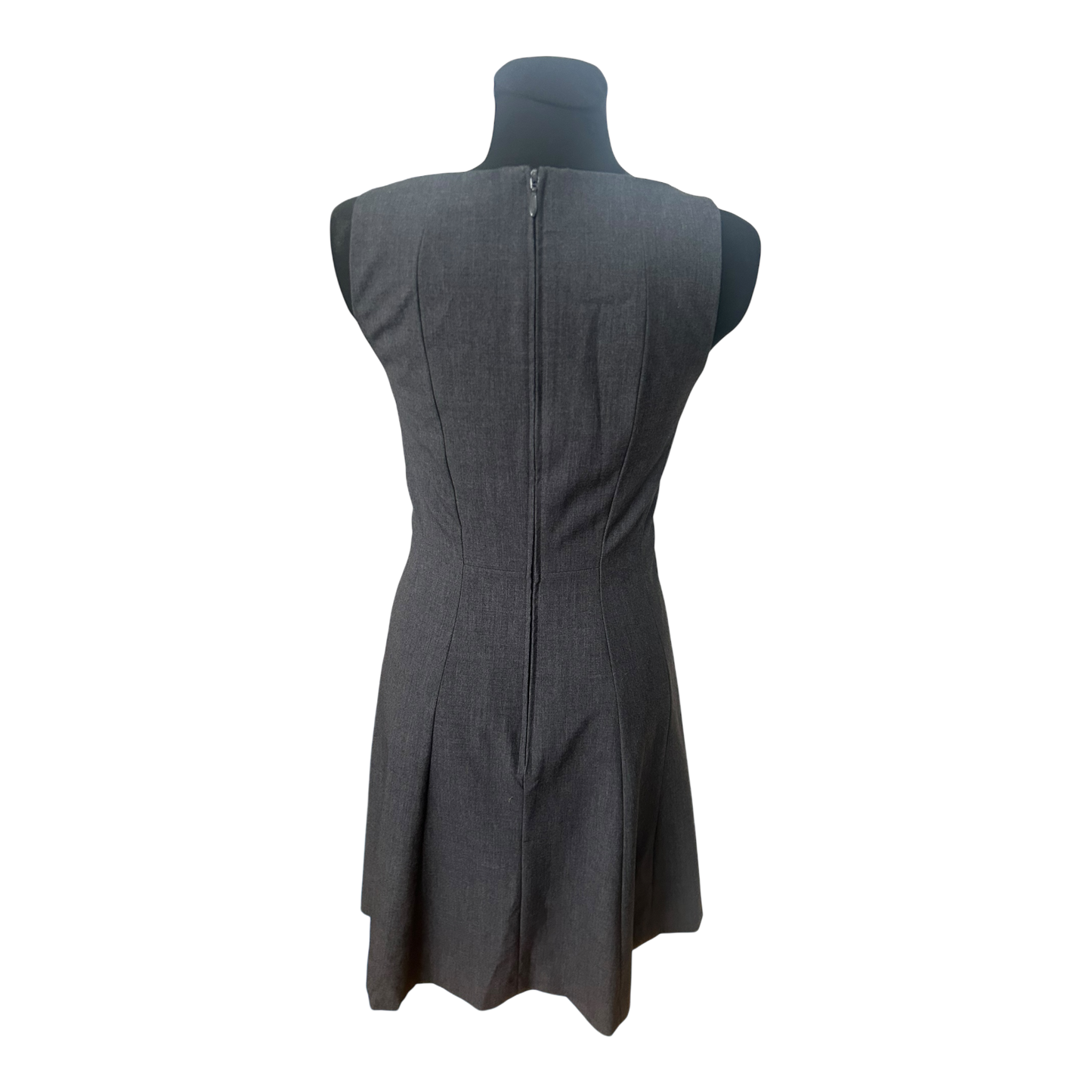 H&M Damenkleid Grau Ärmellos Elegant Business Reißverschluss Klassisch