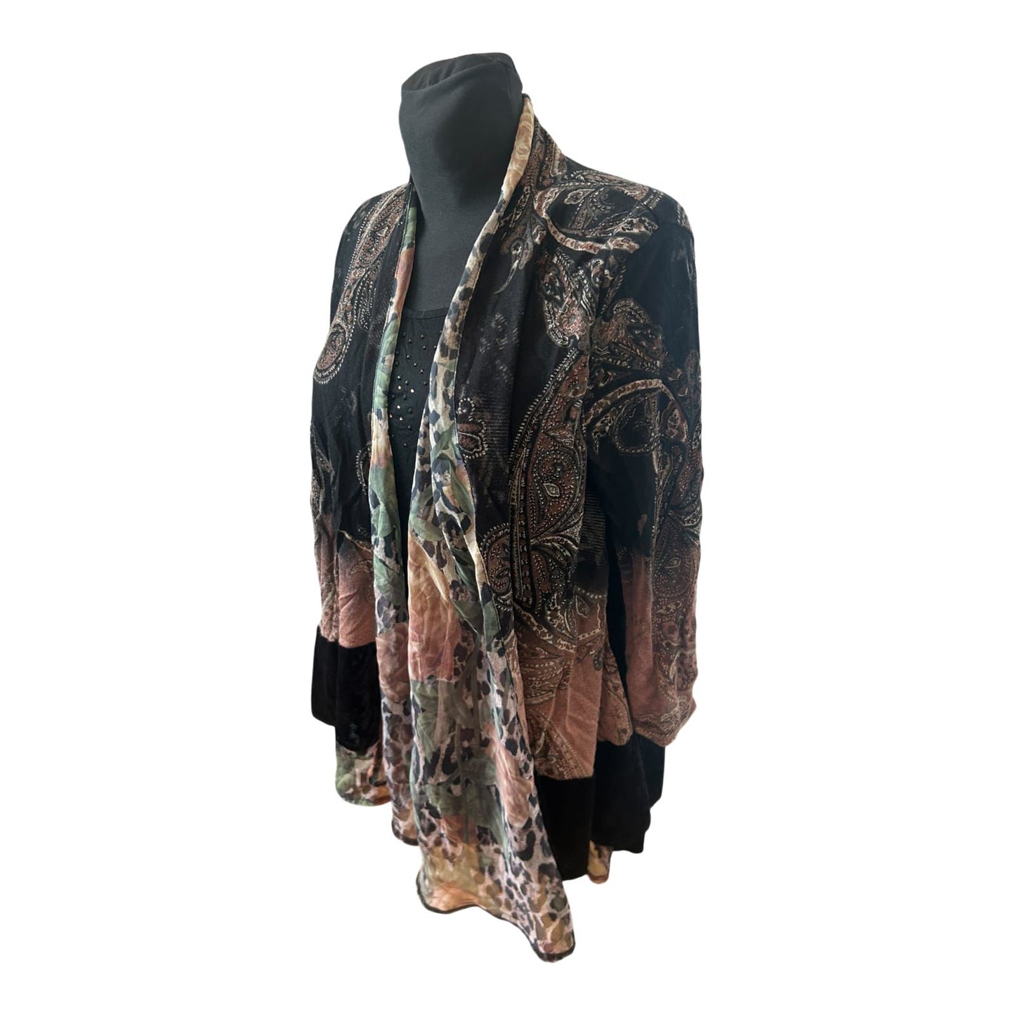 Jutta Leibried Damen Bluse Paisley Muster 3/4 Arm Mischgewebe Elegant