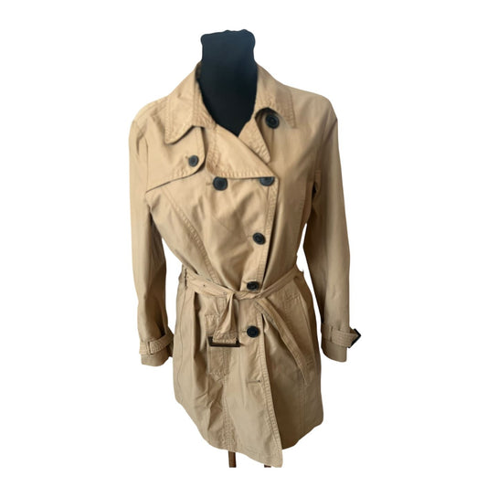 Tom Tailor Trenchcoat Damen Gr L Beige Mantel Gürtel klassisch elegant