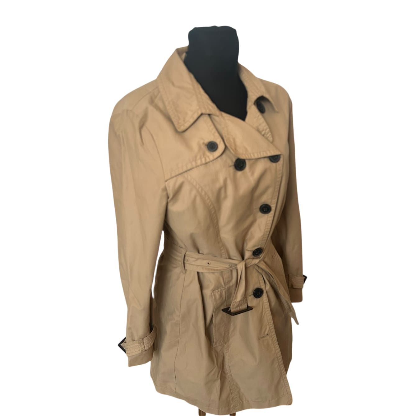 Tom Tailor Trenchcoat Damen Gr L Beige Mantel Gürtel klassisch elegant