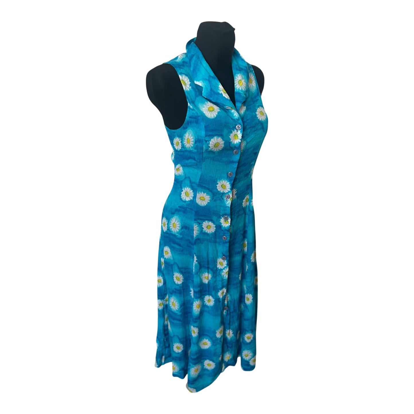 C&A Vintage Sommerkleid Damen Blumenmuster ärmellos Viskose lang Gr 36