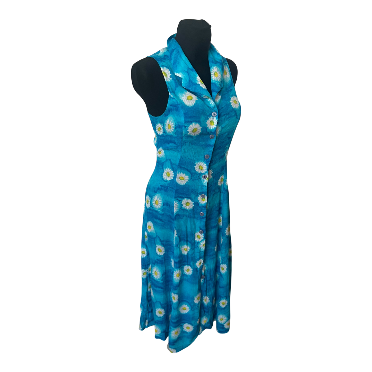 C&A Vintage Sommerkleid Damen Blumenmuster ärmellos Viskose lang Gr 36