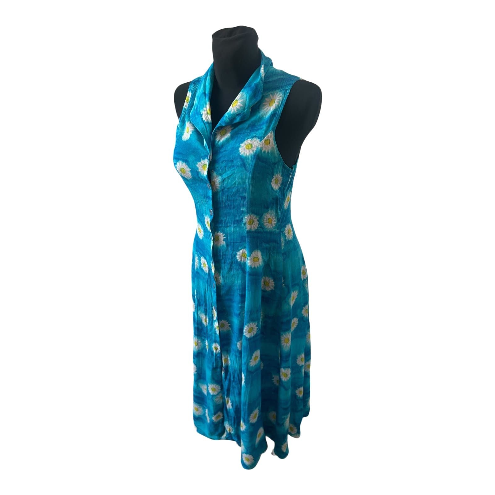 C&A Vintage Sommerkleid Damen Blumenmuster ärmellos Viskose lang Gr 36