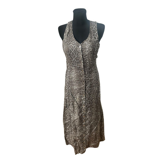 Stirling Cooper Kleid Damen Maxikleid Gr 36 Reptiloptik Ärmellos Elegant