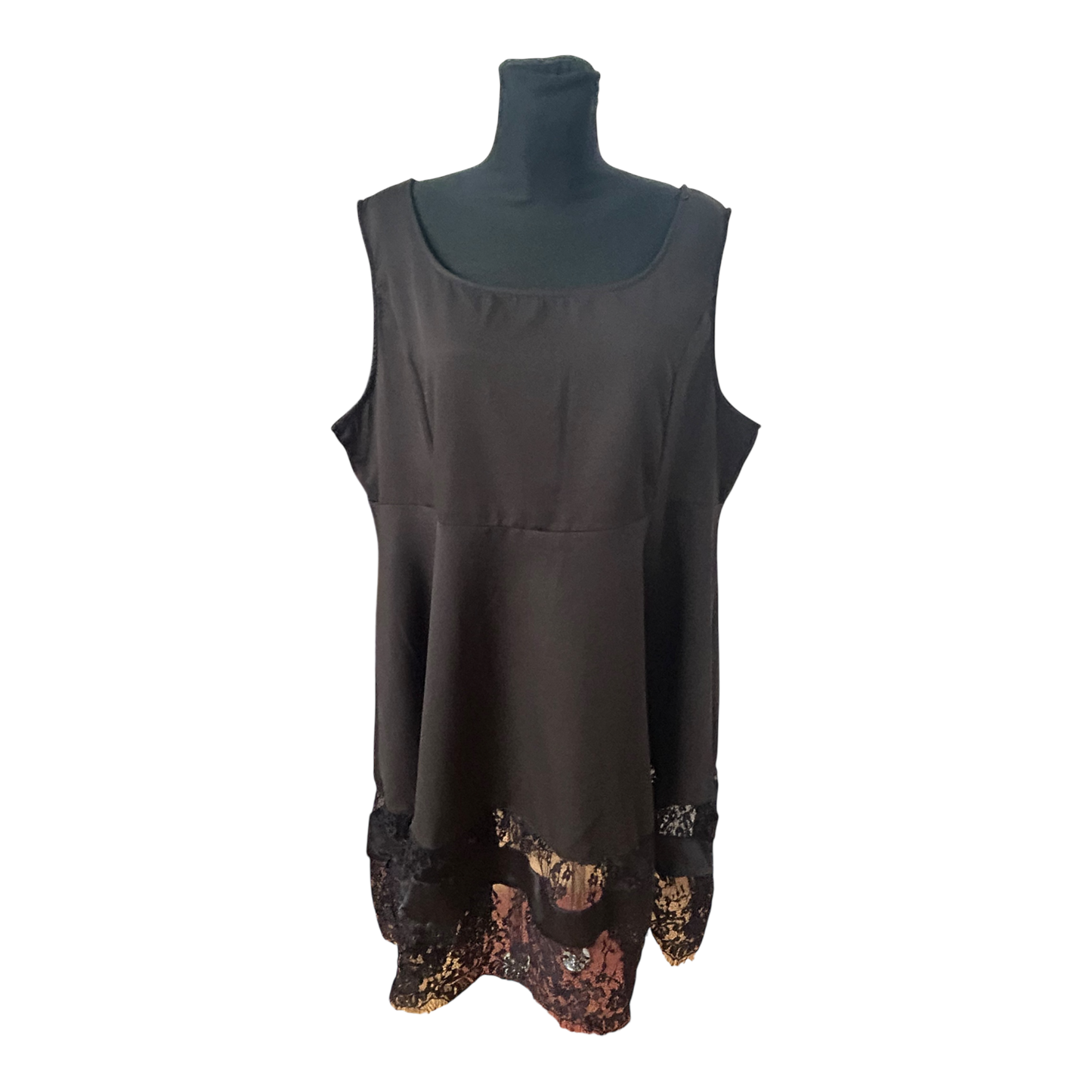 Nextmia Damenkleid Größe 54 Schwarz ärmellos Spitze elegant