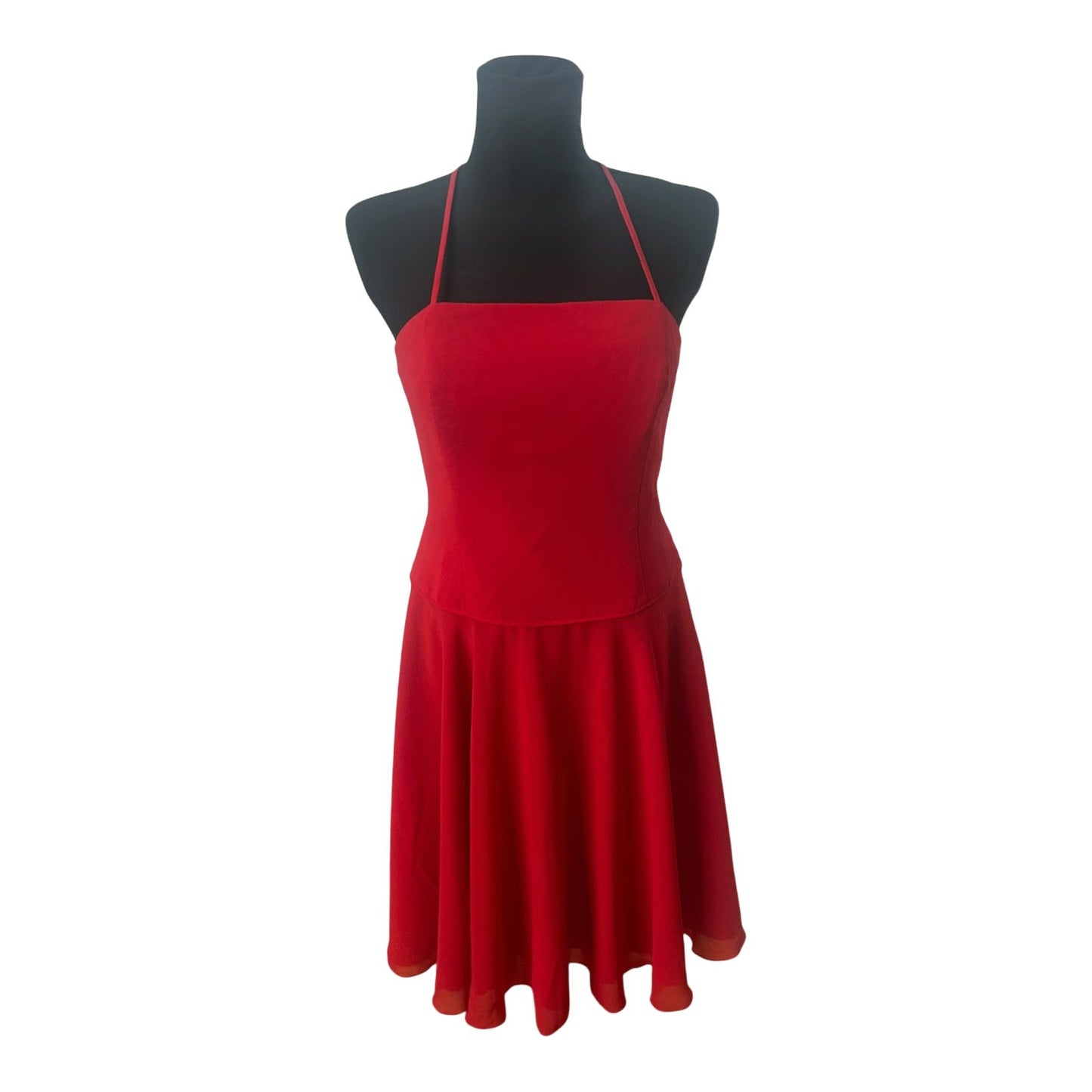 Adagio Damen Kleid Gr 38 Rot Trägerkleid Chiffon Elegant Sommer