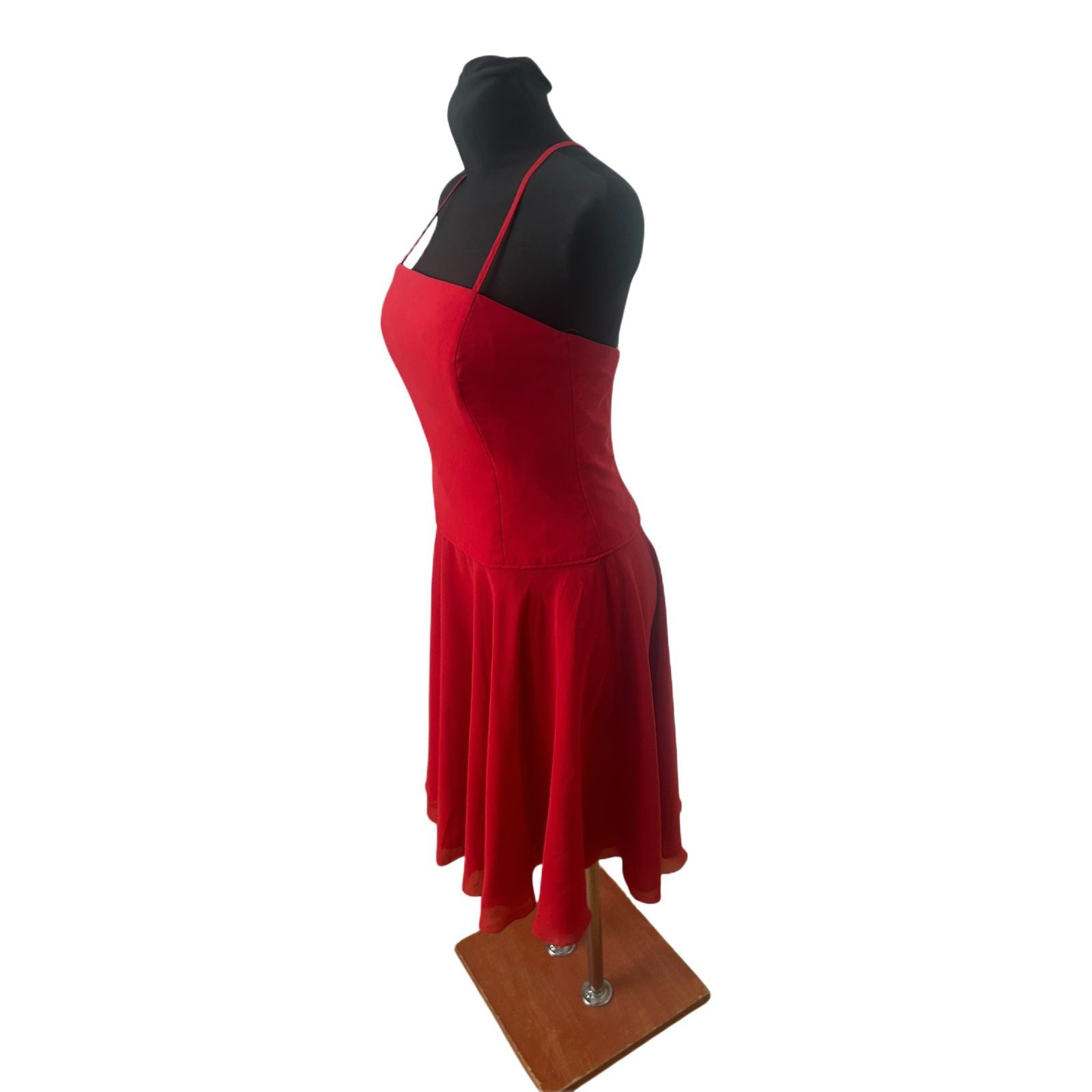 Adagio Damen Kleid Gr 38 Rot Trägerkleid Chiffon Elegant Sommer