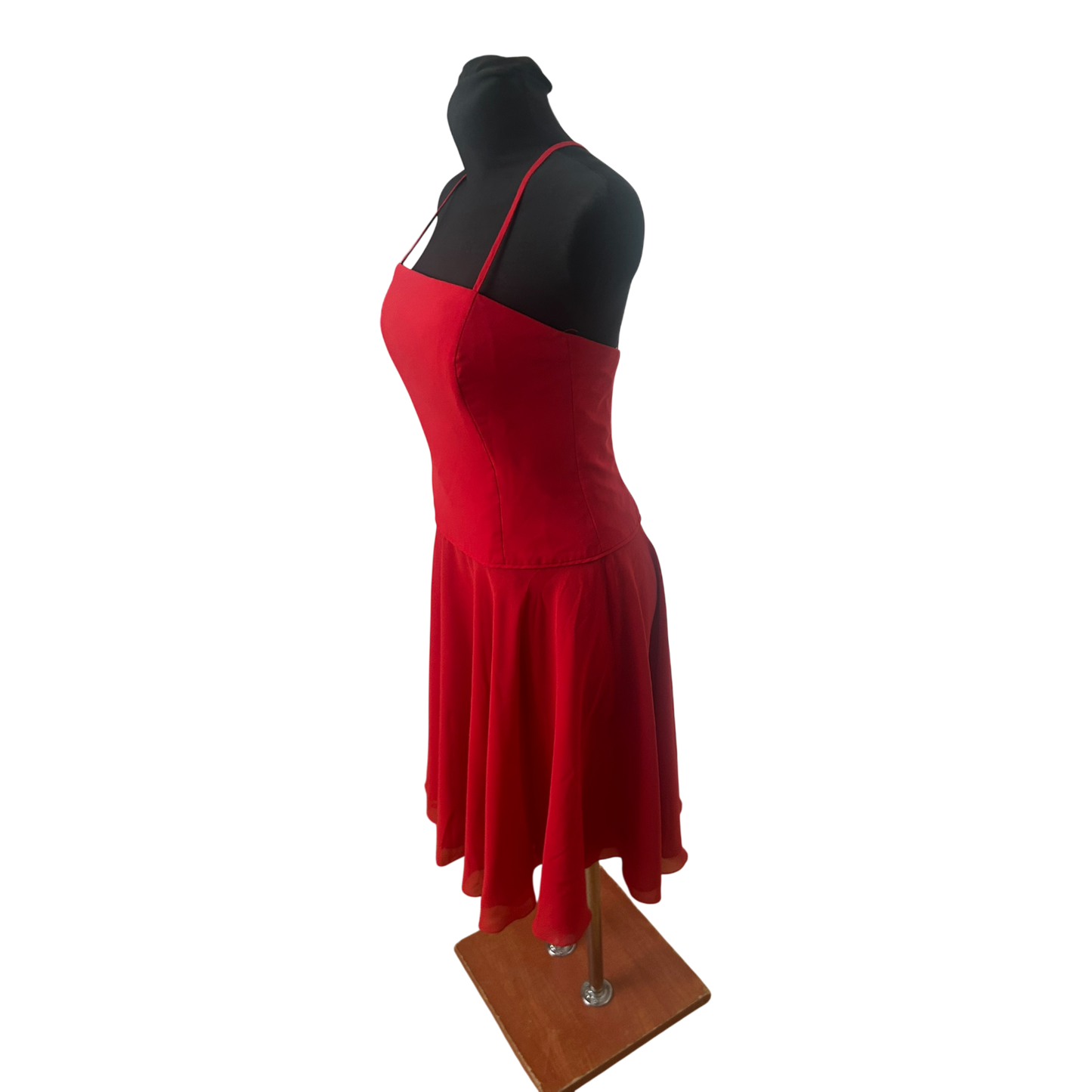 Adagio Damen Kleid Gr 38 Rot Trägerkleid Chiffon Elegant Sommer