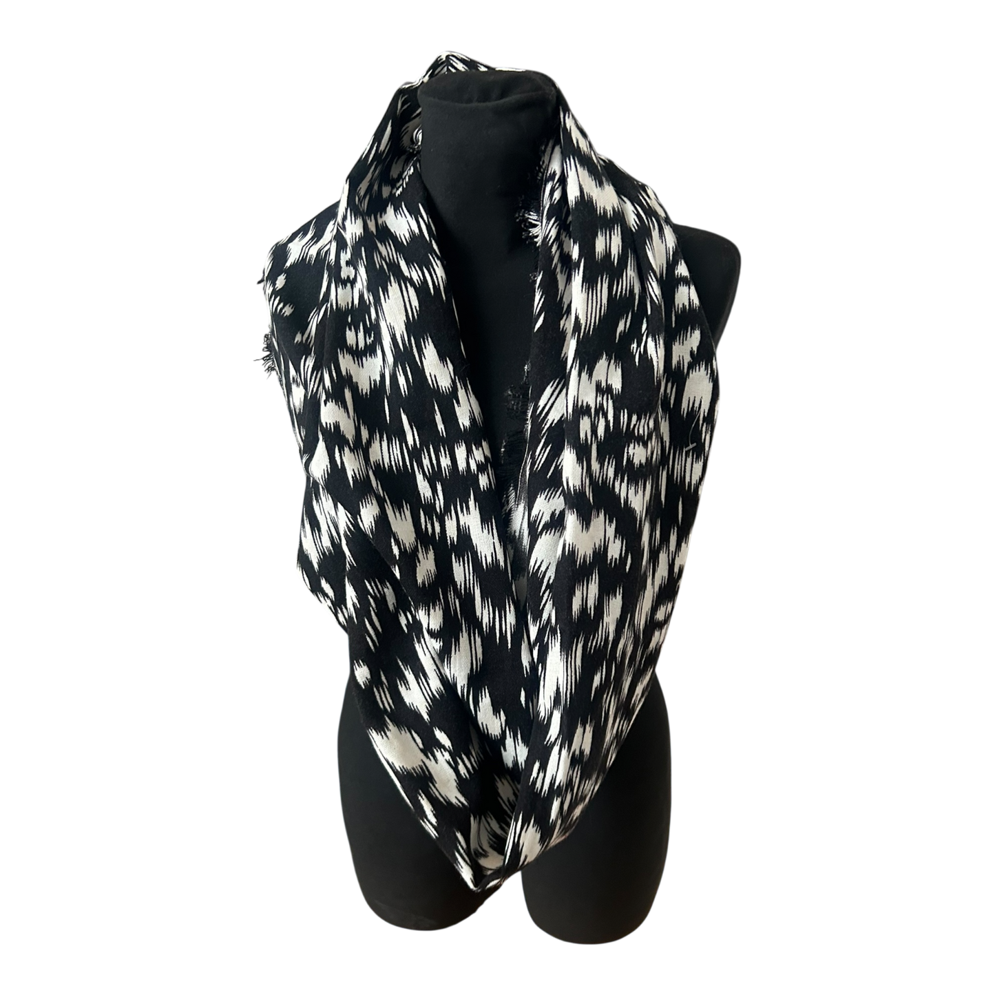 Gina Benotti Loop Schal Damen Schwarz Weiß Abstrakt Muster Modern