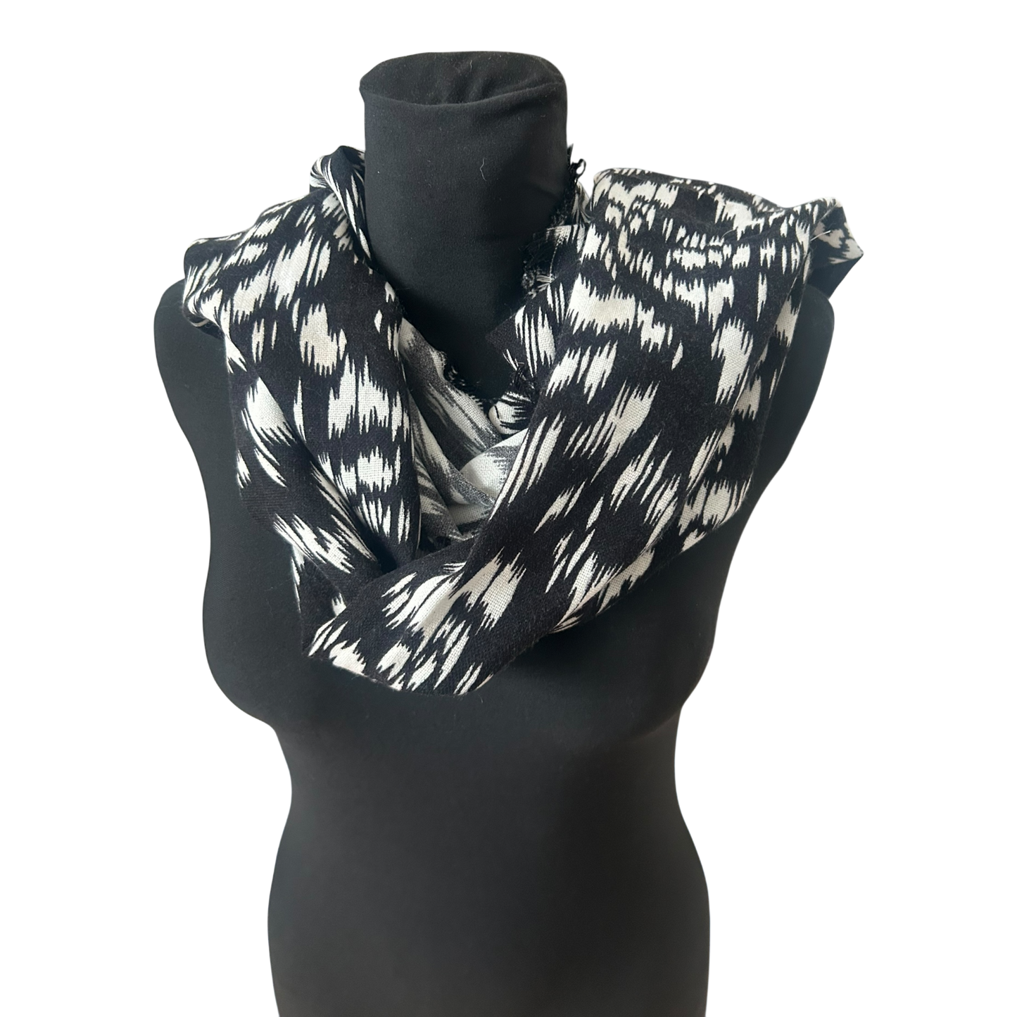 Gina Benotti Loop Schal Damen Schwarz Weiß Abstrakt Muster Modern