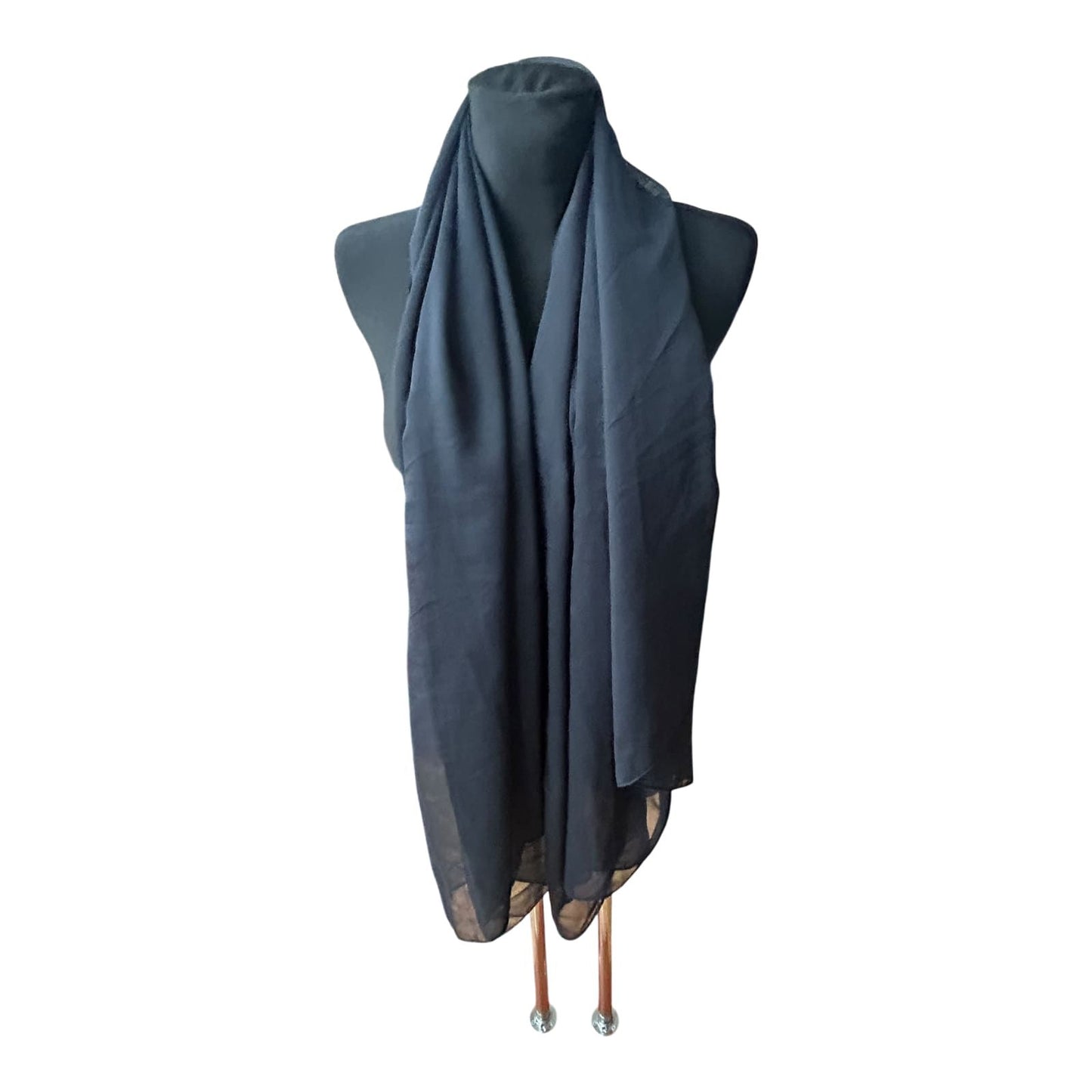 Großes Damen Chiffon Tuch schwarz leicht transparent weich fließend