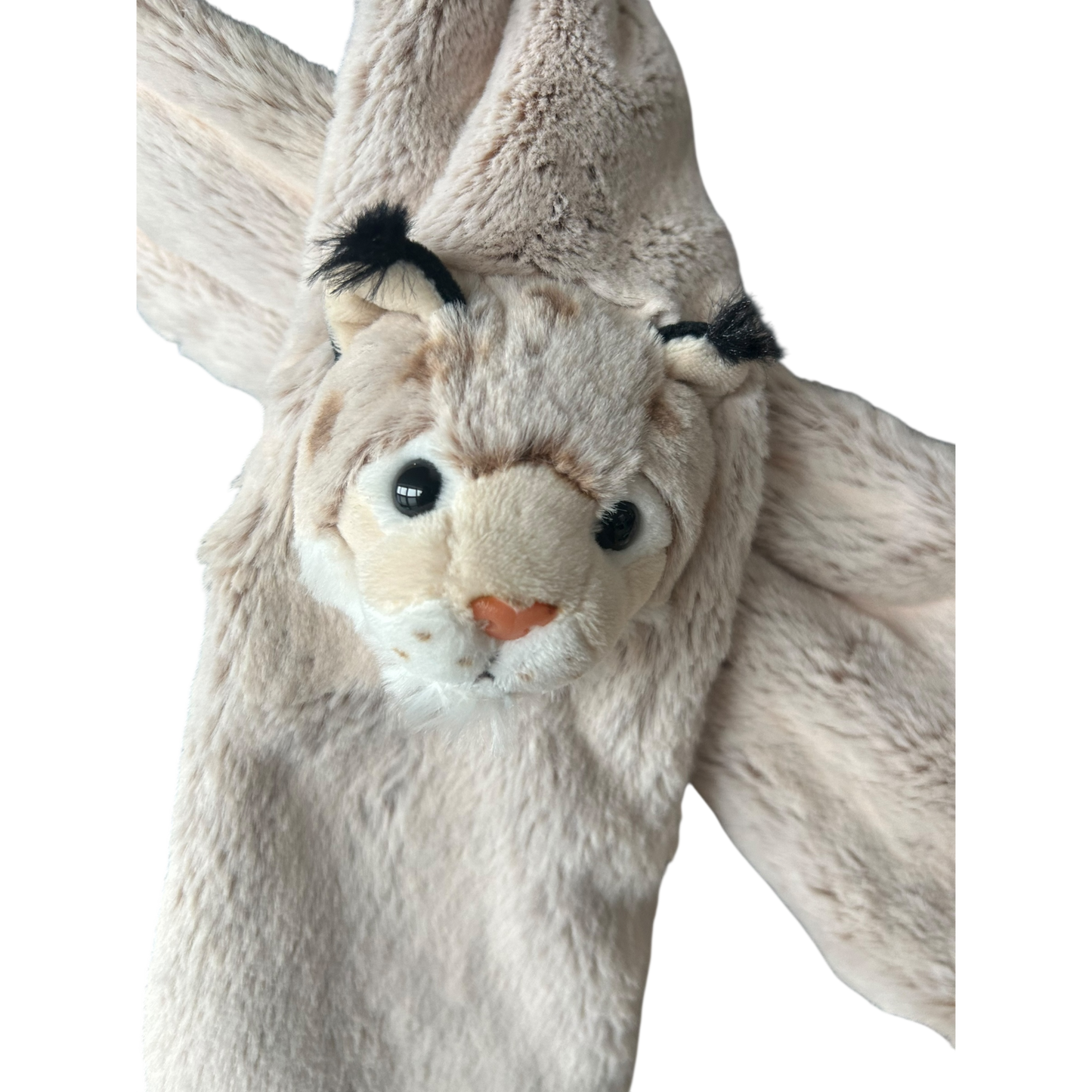 Kinderschal Schal Kinder Löwenmotiv weich hellbraun Winter Schlaufe