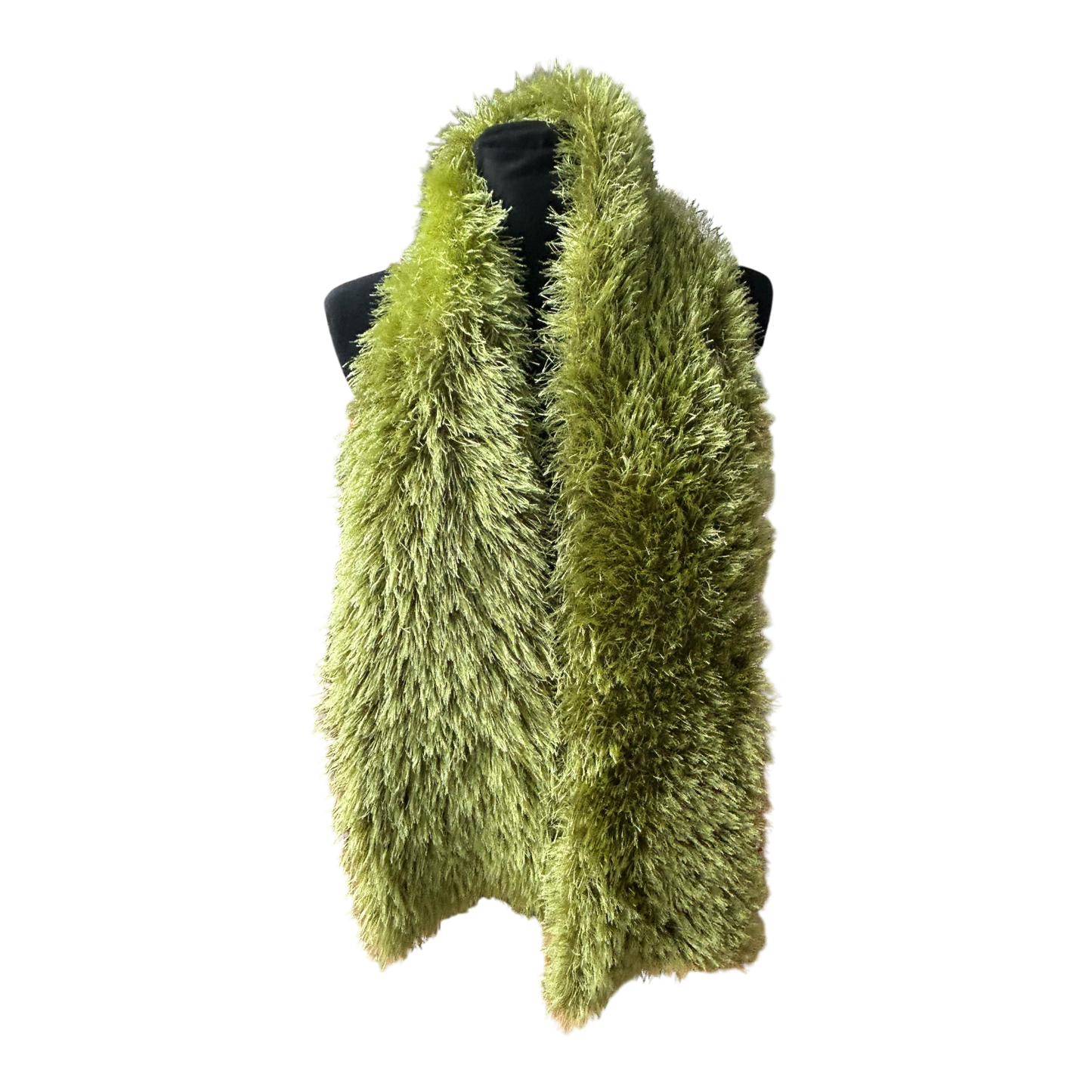 Damen Schal grün außergewöhnlich flauschig stretchig künstlerisch weich