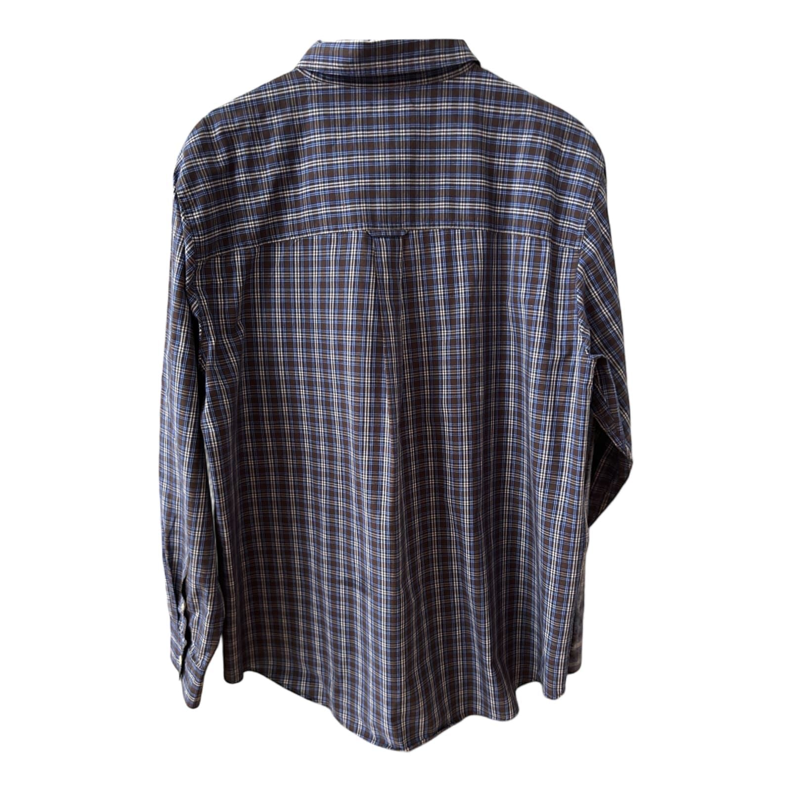 Chaps Easy Care Herrenhemd XL Kariert Langarm Hemd Business Casual Regular Fit