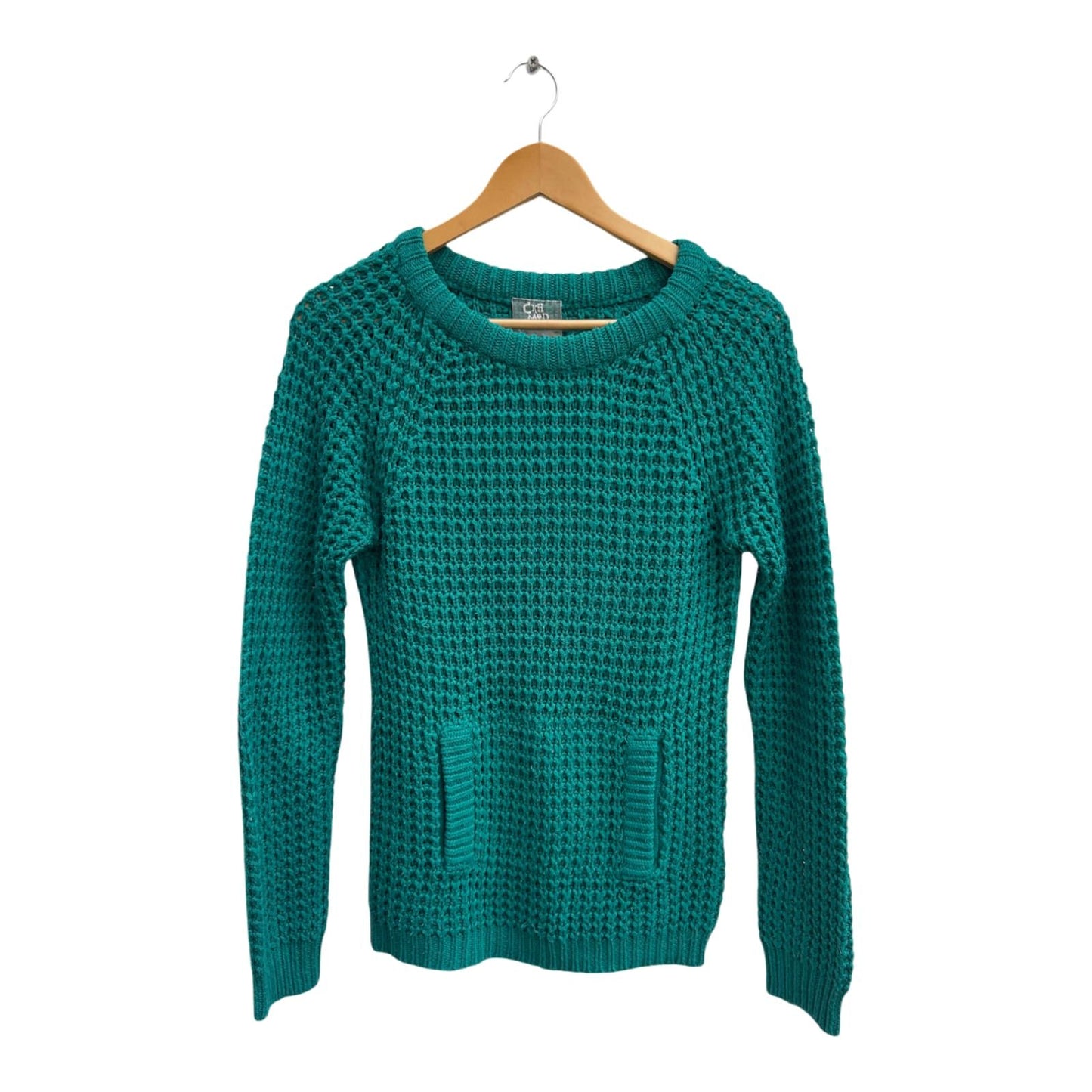Clockhouse Pullover Damen Gr M Petrol Strick Langarm Rundhals Grobstrick Sweater