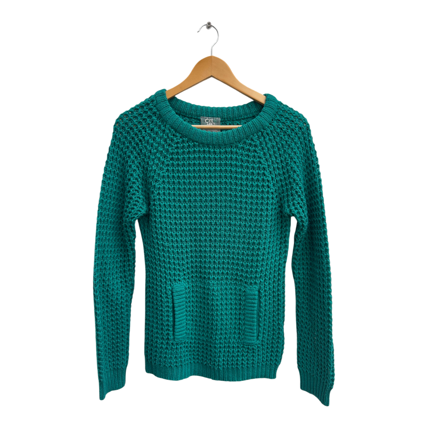 Clockhouse Pullover Damen Gr M Petrol Strick Langarm Rundhals Grobstrick Sweater