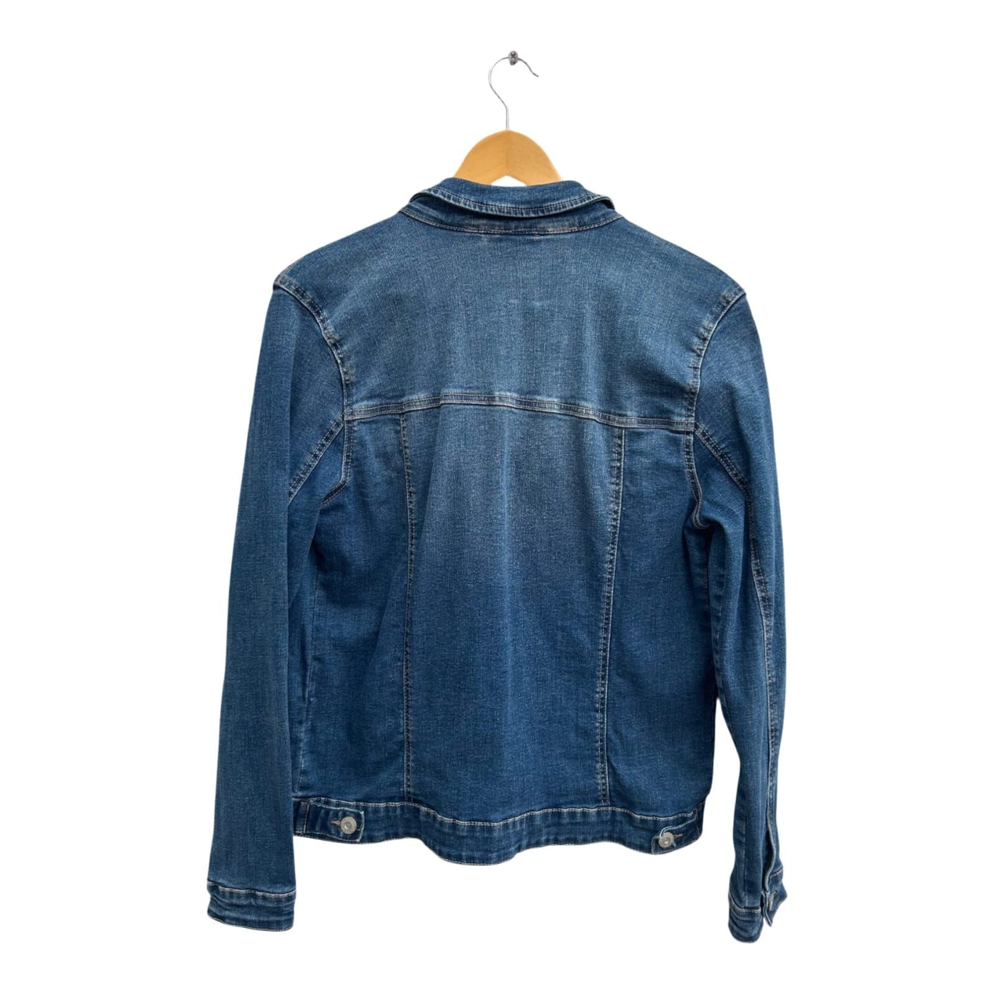 Gina Jeansjacke Damen Gr 44 Blau Denim Stretch Übergangsjacke Freizeit Casual