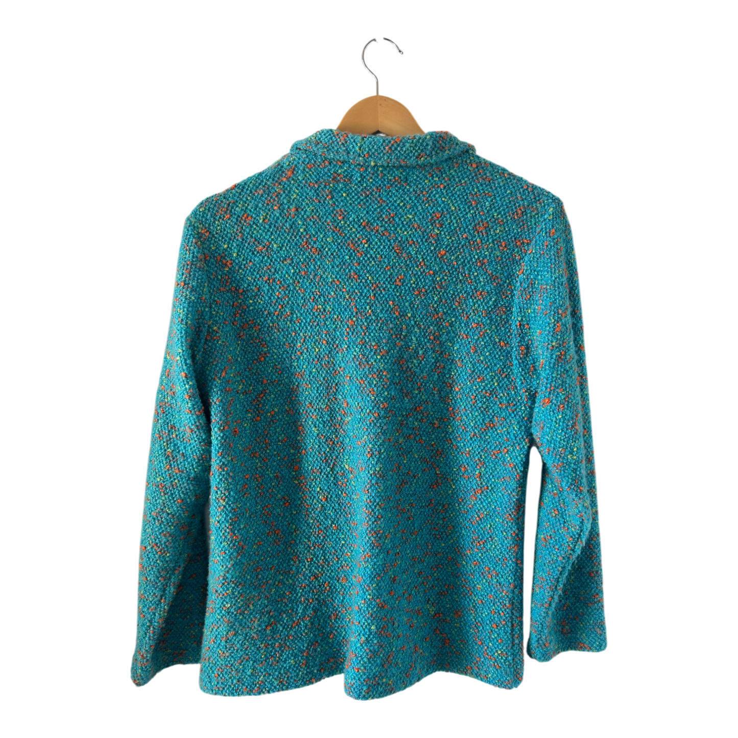 SIGN-com Jacke Damen XXL Türkis Bunt Strukturierte Freizeitjacke ohne Futter