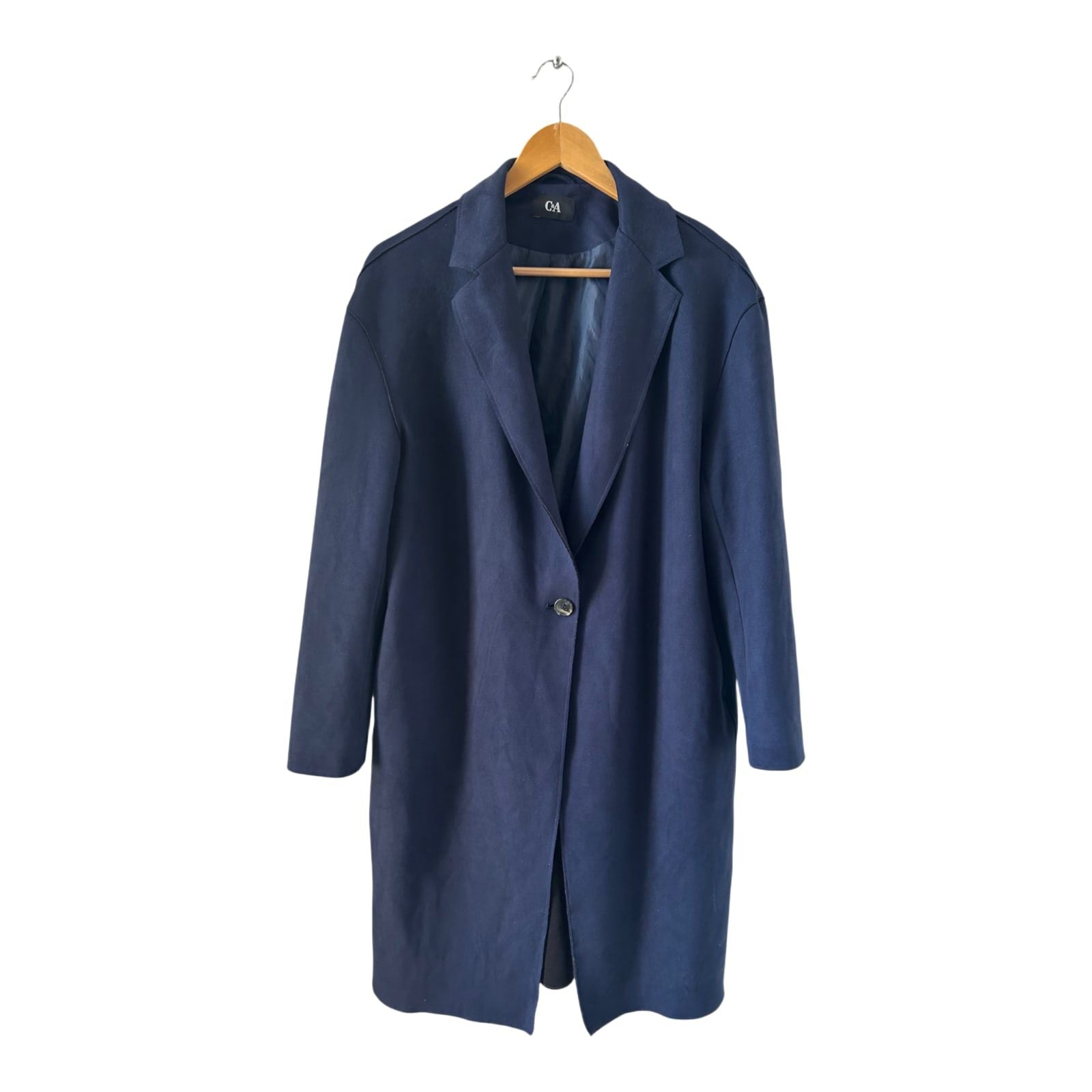 C&A Mantel Damen Gr 38 Blau Übergangsmantel Klassisch Elegant Einreiher Jacke