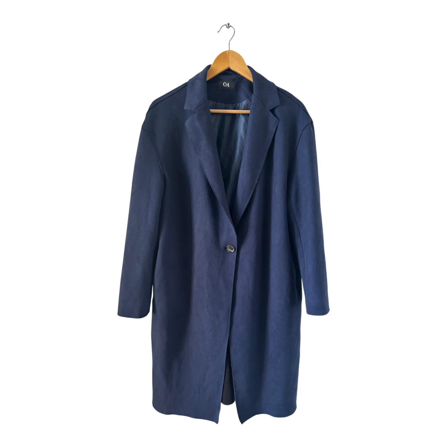 C&A Mantel Damen Gr 38 Blau Übergangsmantel Klassisch Elegant Einreiher Jacke